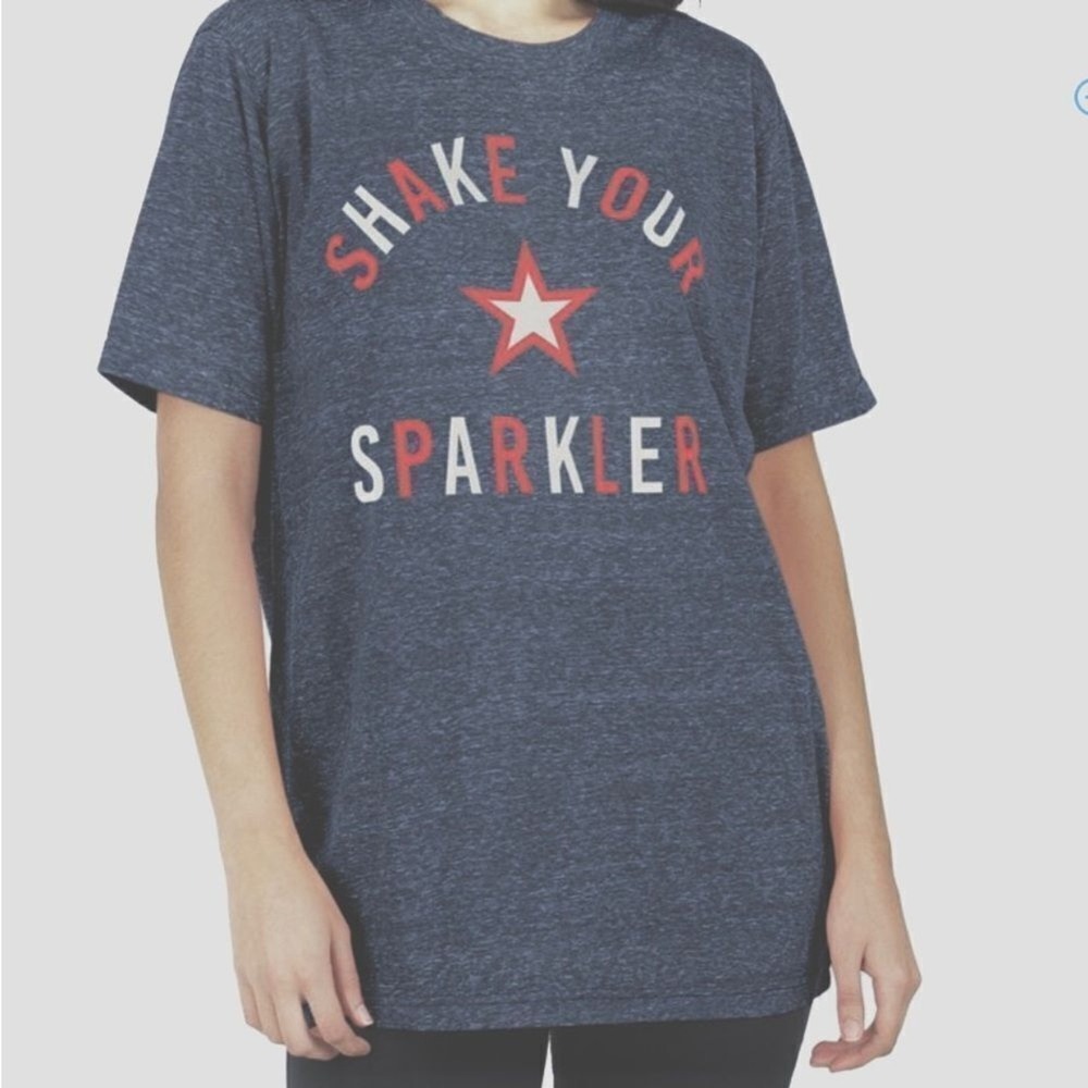 Royce Brand 4th of July "shake your sparkler" patriotic gray/navy tshirt S 342